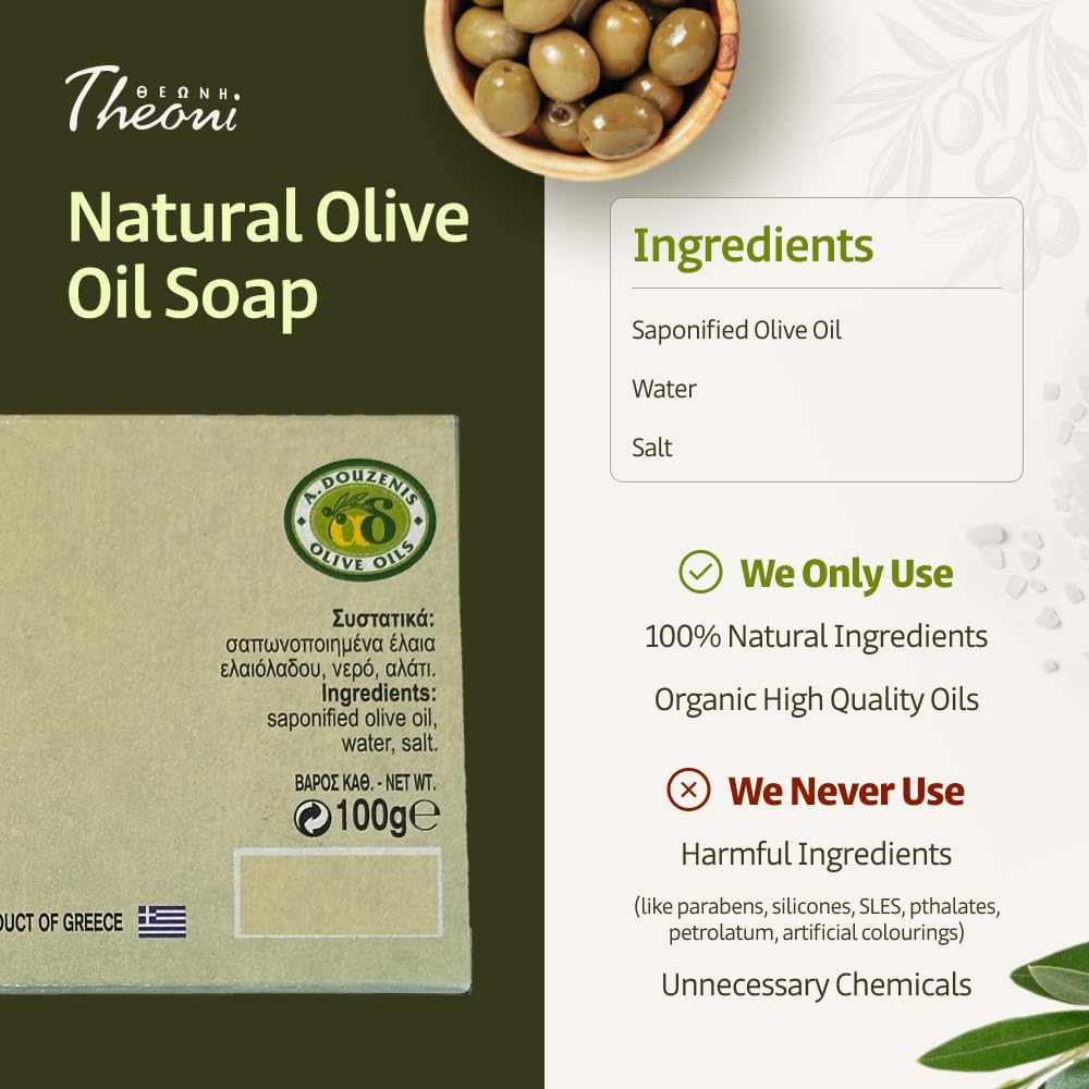 Theoni Soap Bar Made With Olive Oil (3-Pack)