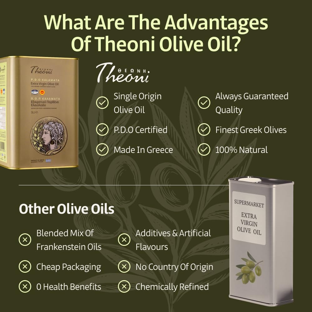 Theoni Kalamata PDO Extra Virgin Olive Oil (5 Liter TIN)