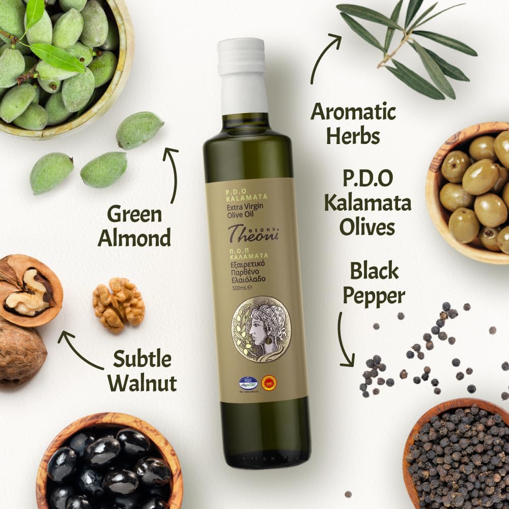 Theoni Kalamata PDO Extra Virgin Olive Oil (2x500ml Glass)