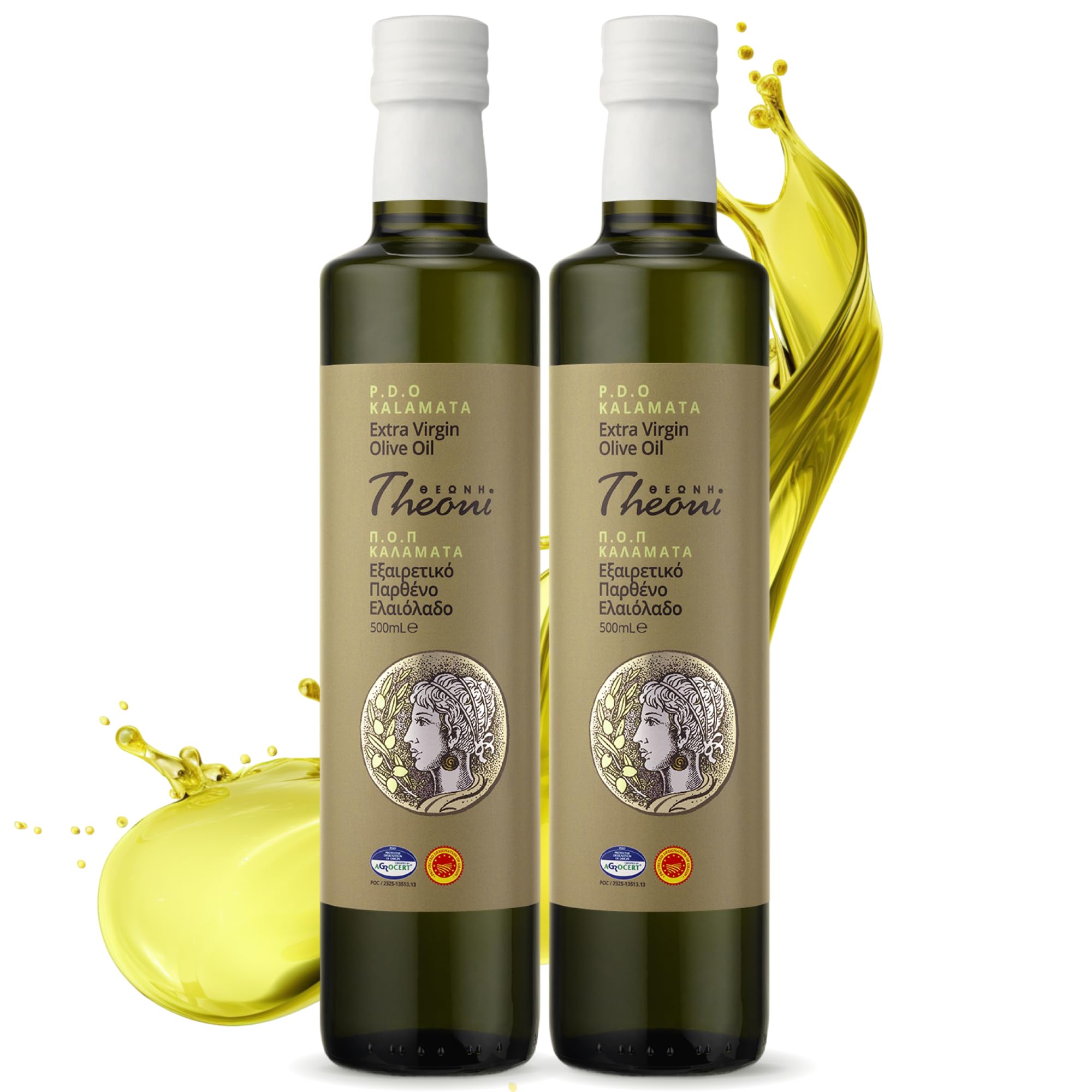 Theoni Kalamata PDO Extra Virgin Olive Oil (2x500ml Glass)