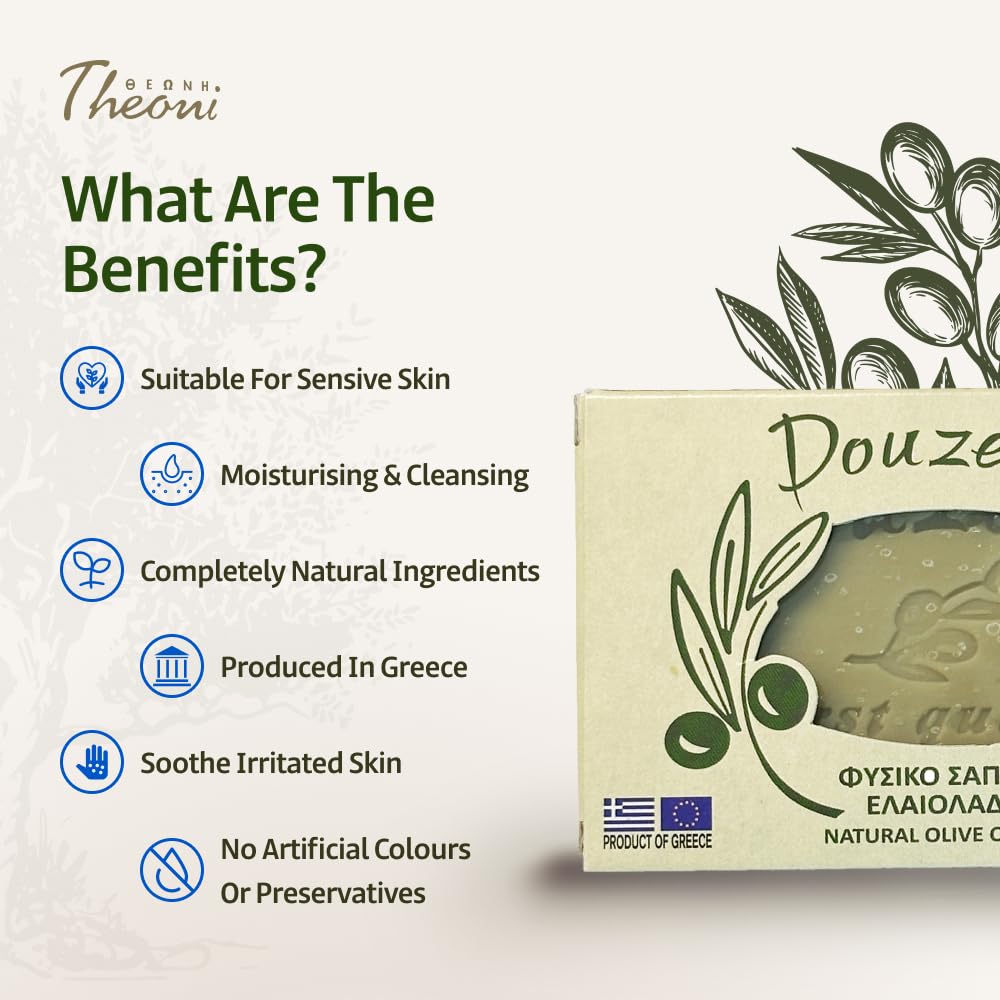 Theoni Soap Bar Made With Olive Oil (3-Pack)